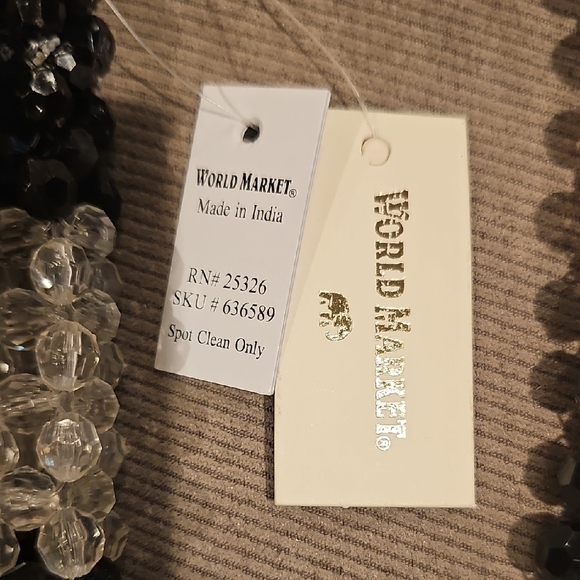 World Market Black and White Beaded Mini Bag - Picture 2 of 3